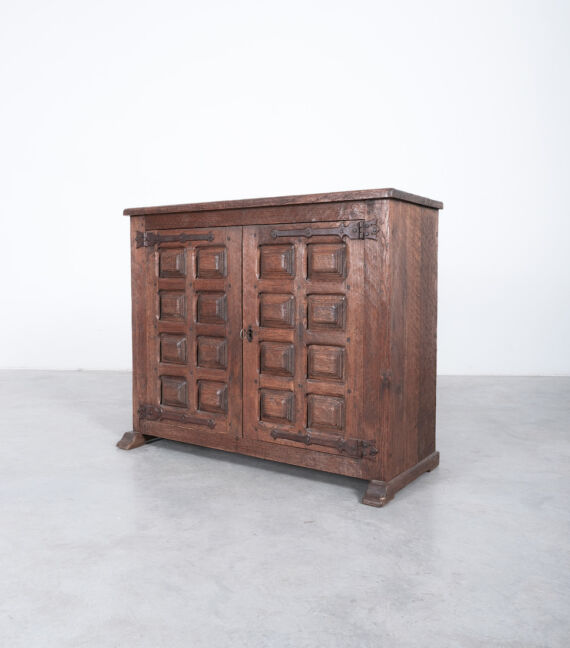 brutalist Oak Cabinet France Sideboard 1950 06
